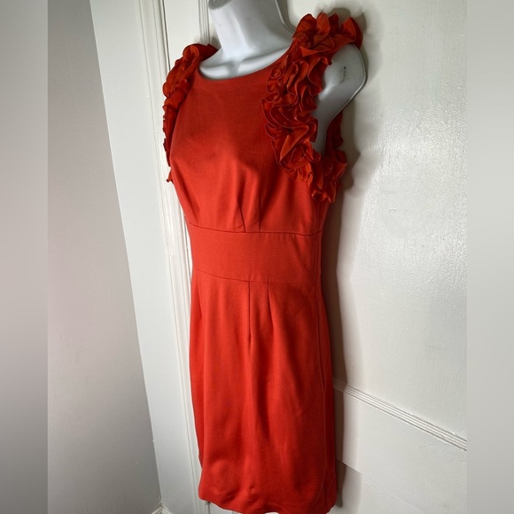 Trina Turk Vibrant Orange Ruffle Mini Dress - Picture 4 of 11